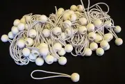 100 WHITE 6" BALL BUNGEE TIE DOWN CANOPY TARP BUNGEES CORDS STRAPS