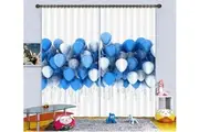 3D Blue Balloons 2249 Curtains Drapes