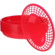 32 Pcs Pantry Fruit Red Basket Large Storage Round Food Trays