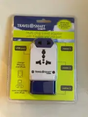 Travel Smart Multi-Plug l Adapter By Conair w/3 outlets and USB RG5/2