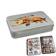 Fly Fishing Case, Fly Fishing Box | Fly Fishing Tackle Box Large Double Sided Fishing Lure Box, Trout Fly Print Fishing Storage Case, Fly Fishing Accessories Bait Storage Organizer for Outdoor Use