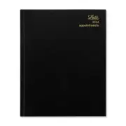 Letts 2024 Standard Quarto Vertical Week to View Diary in Classic Black Colour