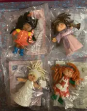 Lot of 4 Cabbage Patch Kids Mini Collectible Dolls Happy Meal Figurine Kids Coll