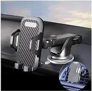 Car Phone Holder Mount【360° Suction Cup】Phone Mount for Car Dashboard Windshield Air Vent【Upgraded Metal Hook】Handsfree Cell Phone Car Mount for iPhone Android Smartphones (Car Phone Holder Mount)