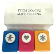 Paper Punch Die Cut Set: Cherub Snowflake Heart Scrapbooking Crafts NEW Small