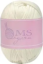 T Shirt Yarn, Tshirt Crochet Yarn for Crocheting Bag/Craft Project/Home Decor, 3.3oz/100g, 30yds/27m with Polyester Spandex Blend Stretch Fabric (White)