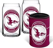 Manly Sea Eagles NRL Rugby League Can Glasses and Can Cooler