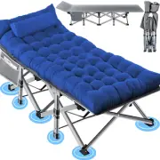 Heavy Duty Folding Camping Cot with Pillow & Carry Bag for Travel 75"x28"