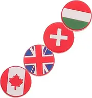 Kisangel Flag Pattern Tennis Racket Grip Tape 4pcs Shockproof Dampers for Tennis Badminton Rackets