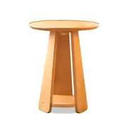 MIUZ Side End Table Storage Beechwood Table LED Lamp Coffee Side Table Nightstand