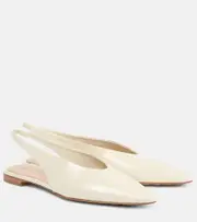 [Bottega Veneta] Bottega Veneta Sofia leather slingback flats AU 6 white
