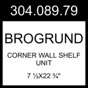 IKEA BROGRUND Corner Wall Shelf Unit Stainless Steel 7 ½x22 ¾" 304.089.79