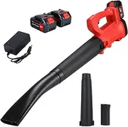 Leaf Blower Cordless, Electric Handheld Leaf Blower with 2 Batteries and Charger, 6-Gear Speeds Adjustable, Battery Powered Leaf Blower for Garden Patio Lawn Dust Yard Porch Sidewalk