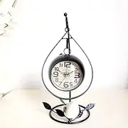 Shelf Clock Mute Clock Retro Iron Alarm Clock Crafts Table Clock, Living Room Bedroom Gift Home Decoration