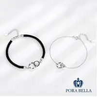 在飛比找momo購物網優惠-【Porabella】925純銀 純銀手鍊 環環相扣情侶手鏈
