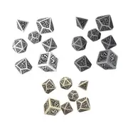 [Q-Workshop] Q Workshop Dwarven Dice Set of 7 - Beige & Black