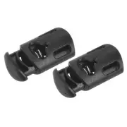 Plastic Cord Locks (0.31" x 0.20")10pcs, Single Hole Spring Toggle Stopper Black