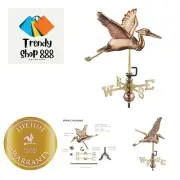 Blue Heron Cottage Weathervane, Polished Copper with Roof Mount