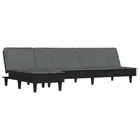 L-shaped Sofa Bed Couch Settee Adjustable Chaise Lounge Dark Grey Fabric vidaXL