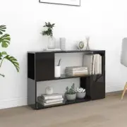 Book Cabinet High Gloss Black 100x24x63 cm Engineered Wood