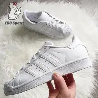 在飛比找Yahoo!奇摩拍賣優惠-【EDC】阿迪達斯Adidas 三葉草純白貝殼頭休閑板鞋B2