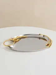 [L'Objet] L'Objet - Fern Medium Gold-plated And Stainless Steel Tray - Silver - One size One size Silver