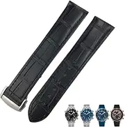 [UMCNVV] Leather Watchband 18mm 19MM 20mm 22mm For Omega Seamaster 300 De Ville AT150 Moonswatch Speedmaster Watch Strap