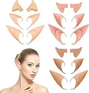 9 Pairs Elf Ears, Elf Ears, Soft Elf Ears, Latex Elf Ears, Fairy Pixie Elf Ears, for Children and Adults, for Christmas, Halloween, Carnival, Elf Cosplay, Party Decorations Accessories