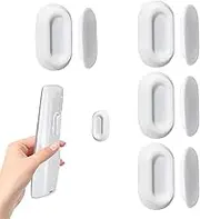 Wall Mounted Remote Holder, 4 PCS Magnetic Remote Control Holder, Soft Silicone TV Remote Holder with Strong Adhesive for Back of Television, Fan, Conditioner, Hole Free Organizers (White)