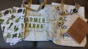 Target Dollar Spot Farmers Market Kitchen Reusable Bags Towels Notebooks Lot-New