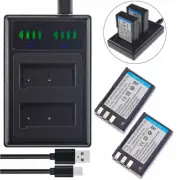 2X Battery + USB charger for Nikon EN-EL9 D40X D40 D60 D5000 D3000 EN-EL9a MH-23
