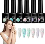 lisutupode Glitter Gel Top Coat - Girls UV LED Top Coat - Lightweight Lasting Long Uv Nail Polish For Travel, Outdoor, Home, Business Trip, School