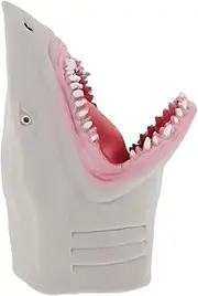JUMPLAWN 1Pc Shark Hand Puppet Grey Soft Plastic Doll for Interactive Storytelling Role Play Parent Engagement Imaginative Play Fun Puppet for Boys