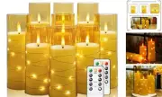 Flickering Flameless LED Candles,Battery Operated Candles 9 Pcs with Embedded