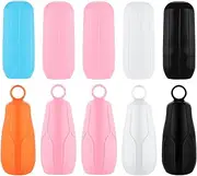[Prudiut] 10 Pack Elastic Sleeve for Leak Proofing Travel, 2 Styles Silicone Toiletry Covers for Leak Proofing Reusable Accessory for Most Travel Sized Toiletries, Multicolor