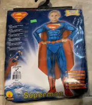 SuperMan Costume w/ Cape Muscle Chest Boys Large 12-14 NEW in Retail Packaging