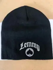 MOTORHEAD LEMMY ACE OF SPADES EMBROIDERED LOGO BEANIE HAT OFFICIALLY LICENSED