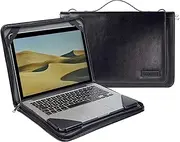 Broonel Black Leather Laptop Messenger Case - Compatible with Lenovo 13w Yoga Gen 2 13.3" Laptop