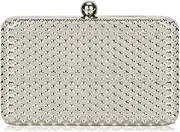 [Milisente] Women's Clutch Purses Metallic Bridal Party Geometric Evening Clutches Bags Cocktail Formal Handbags (D08B Silver), 08b-sliver