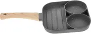 HAKIDZEL 1Pc Non Stick Omelette Frying Pan with Divided Compartments for Eggs Pancakes More Heat Insulation Handle Compatible with Gas Induction Cooktops