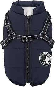 Jinpet Dog Coat with Harness Winter Dog Coat Fleece Dog Jacket Waterproof Dog Coat Zipper Dog Jacket Puppy Coat Small Dog Clothes Dog Coat with Reflective Harness for Smal Medium Large Dogs S-4XL