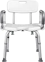 Bath Stools Shower Chair with Arms and Back Adjustable Height Portable Bath Seat Anti Skid and No Slip Bathtub Seat