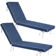 2 PCS Outdoor Chaise Lounge Cushion Waterproof and Sunlight Resistant, Lounge