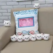 Cuddly Plush Bag Candy Bag Mini Ball Of Pudding White Plush Pillow Plushie