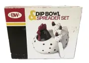 Boston Warehouse Chicken Hen Dip Bowl and Spreader 12oz