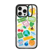 iPhone 16 Pro Max Impact Ring Stand Case MagSafe Compatible WAVY STICKER DESIGN 2
