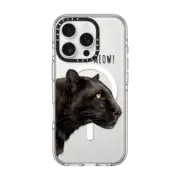iPhone 16 Pro Clear Case MagSafe Compatible Black panther