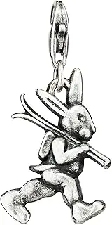 [NKlaus] Women's Charm Pendant Rabbit 925 Silver Antique 21 x 14 mm Jewellery for Charm Bracelet Amulet 15665, Silver
