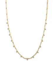 Zoe Chicco 14K Yellow Gold Prong Diamonds Linked Bar Collar Necklace, 15-17