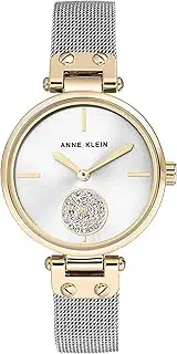 [Anne Klein] Women's Premium Crystal Accented Mesh Bracelet Watch